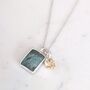 The Duo Emerald Necklace, Sterling Silver, thumbnail 1 of 11