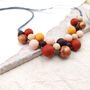 Geometric Burgundy, Peach And Rose Silicone Necklace, thumbnail 4 of 6