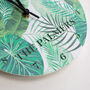 Tropical Leaf Personalised Wall Clock, thumbnail 3 of 5