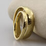 18ct Gold Hammered Court Matching Wedding Ring Set, thumbnail 1 of 4