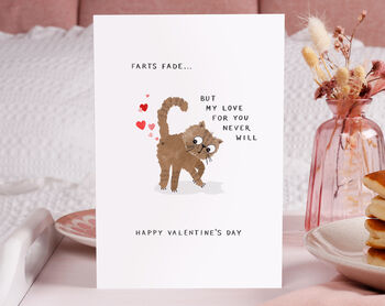 Funny Tabby Cat Farting Valentine Card, 2 of 4