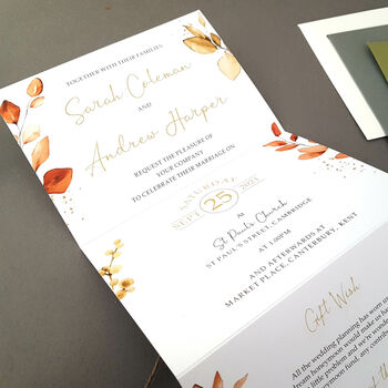 Autumn Fall Wedding Invitations Sample, 7 of 9