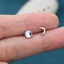 Sterling Silver Moon Phase Stud Earrings, thumbnail 5 of 8