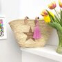 Hand Woven Star Beach Basket With Tassel, thumbnail 1 of 5