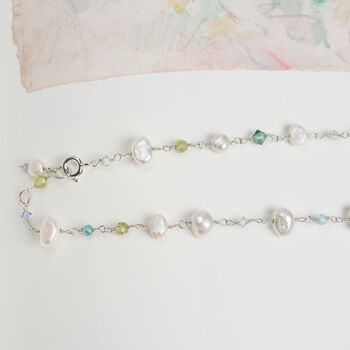 Multi Pearls Swarovski And Gemstones Necklace, 4 of 12