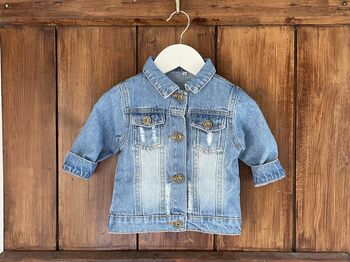 Baby/Toddler Denim Jacket With Embroidered Name, 6 of 7