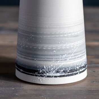 Handmade Conical Stormy Grey Porcelain Vase, 2 of 2