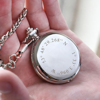 Personalised Coordinates Pocket Watch, 3 of 11