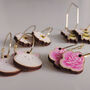 Rose Charm Gold Plated Hoop Earrings, thumbnail 7 of 7