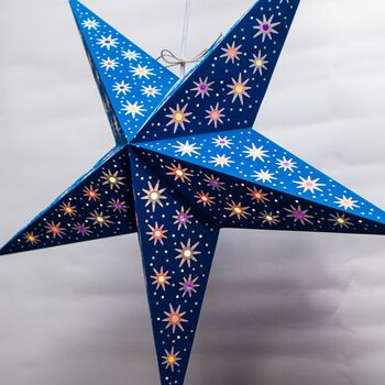 Fiesta Sea Blue Paper Star Lantern, 3 of 5