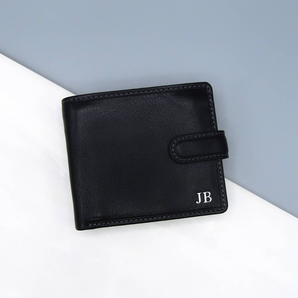Personalised Initial Men's Rfid Leather Trifold Wallet, 1 of 6