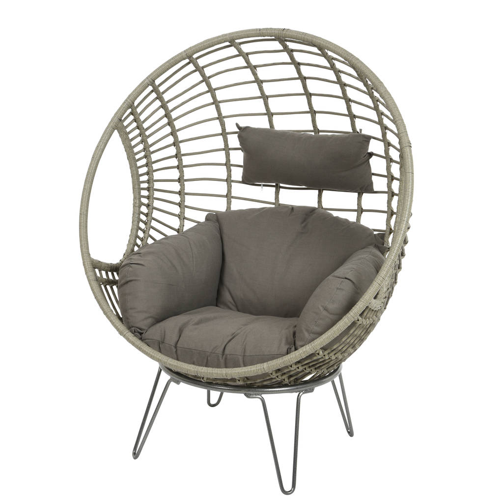 Indoor / Outdoor Freestanding Egg Chair Grey By Ella James