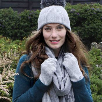 Cashmere Gloves, Hat And Scarf Personalised Gift Set, 2 of 10