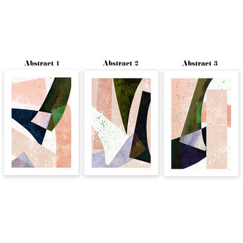Abstract Colour Block Prints Set Of Three, 8 of 12