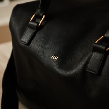 Personalised Weekend Holdall Bag Black, 3 of 4