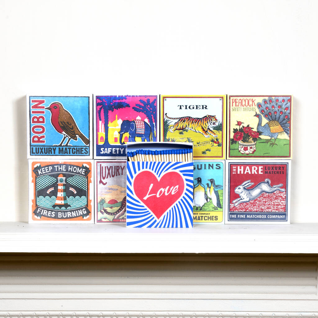 Luxury Box Of Large Matches By Vintage Playing Cards