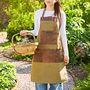 Personalised Green Canvas And Leather Apron, thumbnail 3 of 7
