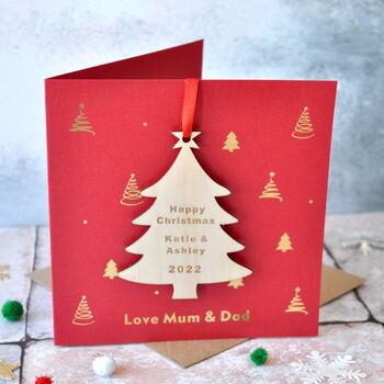 Personalised Gold Foiled Tree Decoration Card, 4 of 4