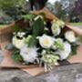 White And Green Hand Tied Bouquet Includes White Rose, thumbnail 2 of 3