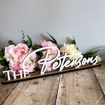 Elegant Custom Wedding Surname Sign For Home Decor, 2 of 8