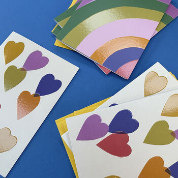 Colourful Rainbow And Hearts Blank Card Set, 2 of 4