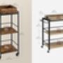 Three Tier Kitchen Serving Cart With Wheels, thumbnail 3 of 6