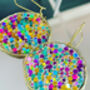 Super Sparkly Disco Earrings Hand Made Large, thumbnail 6 of 12