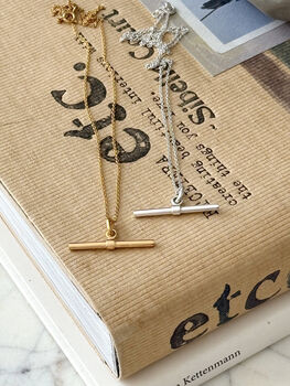 Mini T Bar Necklace In 18ct Gold Vermeil Or Sterling Silver, 3 of 7