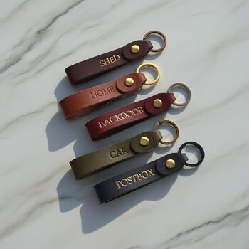Personalised Leather Loop Keyring, 6 of 6