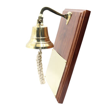 Personalised Ship Bell Rosewood Plaque Gift For Anniversary, 4 of 9