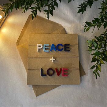 Peace And Love Mini Garland Christmas Card, 2 of 4