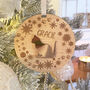 Snowflake Wreath Pet Cat Wood And Acrylic Decoration, thumbnail 1 of 5