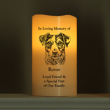 Dog Memorial LED Candle Pet Loss Ornament, 5 of 6