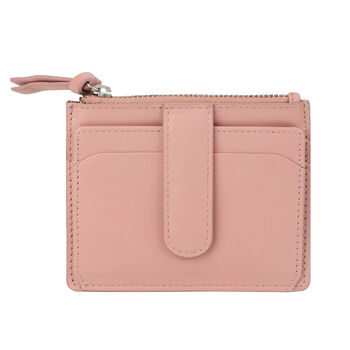 Zipped Coin And Card Holder Pink, 3 of 4