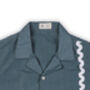 Lagoon Striped Cotton Shirt With Cuban Collar, Green, thumbnail 10 of 10