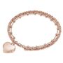 18 K Rose Gold Plated Rope Chain Heart Locket Bracelet, thumbnail 1 of 5