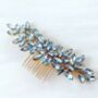 Enya Pale Blue And Gold Crystal Hair Comb, thumbnail 3 of 5