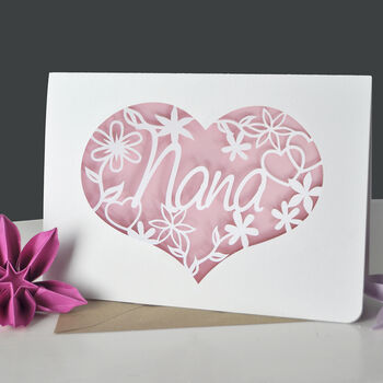 Mum, Heart And Flowers Papercut Card, 3 of 10