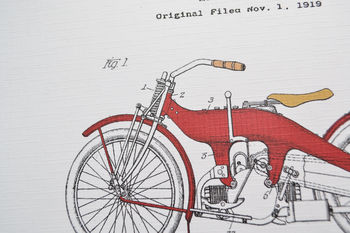 Framed Harley Davidson Patent Art Print, 5 of 6