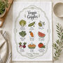 Veggie Giggles Illustrated Pun Tea Towel, thumbnail 1 of 5