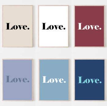 Love Bold Typographic Word Art Print, 6 of 8