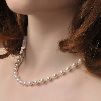 Swarovski Crystal And Pearl Wedding Necklace, 2 of 3