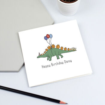 Dinosaur Birthday Card With Name And Age, 3 of 3
