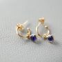 Hampton Sapphire And Gold Plated Earrings, thumbnail 1 of 4