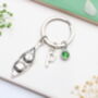 Two Peas In A Pod Personalised Keyring, thumbnail 4 of 9