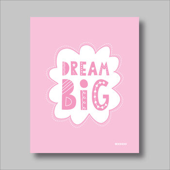 Dream Big Nursery Print Five Colour Options, 10 of 11