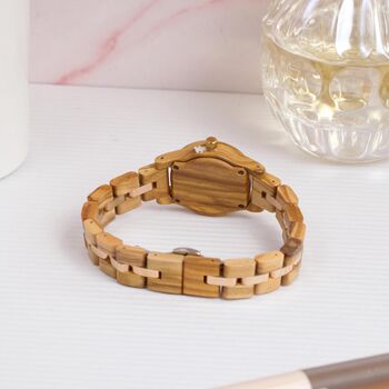 Personalised Engraved Wood Watch For Her, Ladies Watch, 4 of 8