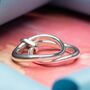 Curved Eternity Sterling Silver Double Stacking Ring, thumbnail 5 of 7