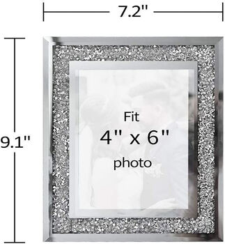 Silver Photo Frame Crystal Sparkle Ornament, 3 of 6