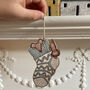 Christmas Mice In Stocking Wooden Tree Decoration, thumbnail 3 of 5